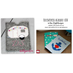 Stickdatei ITH - Reisepasshülle Blanko in 3 Varianten